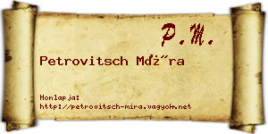 Petrovitsch Míra névjegykártya